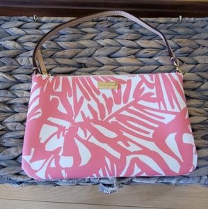 Kate Spade wristlet. Tropical. Coral and cream. 7.5L 5H